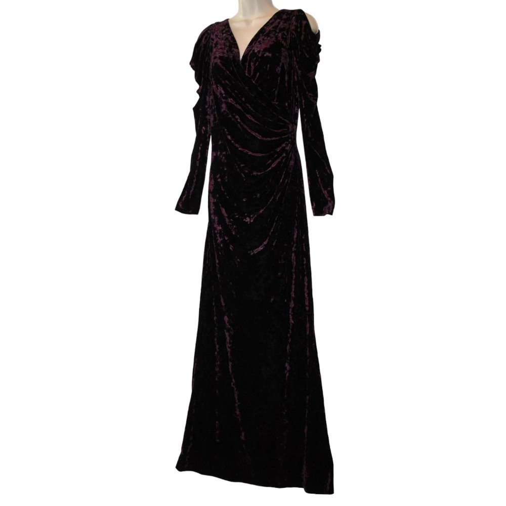 Rickie Freeman Teri Jon Size 8 Purple Crushed Velvet Dress